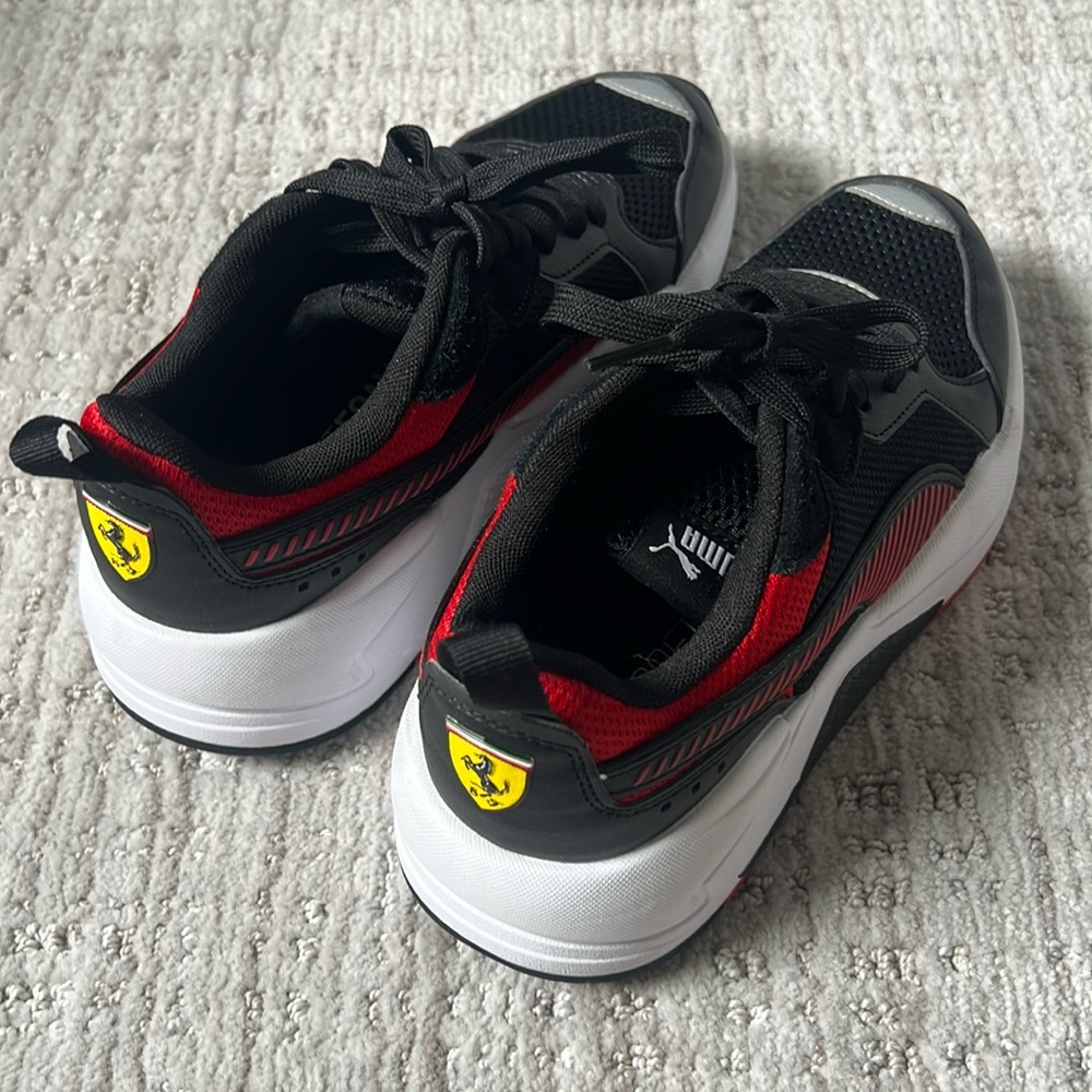 Black & Red Ferrari Sneakers Size 5.5